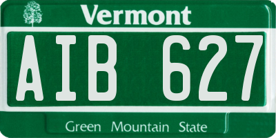 VT license plate AIB627