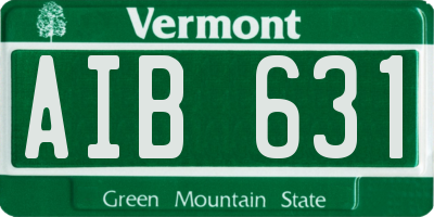 VT license plate AIB631