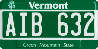 VT license plate AIB632