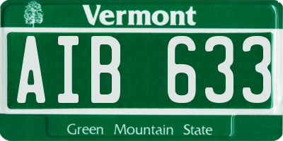 VT license plate AIB633
