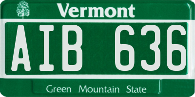 VT license plate AIB636