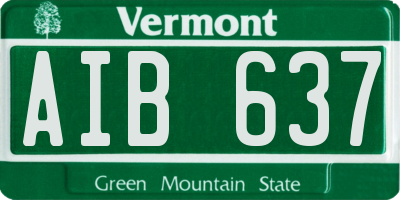 VT license plate AIB637