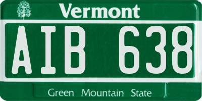 VT license plate AIB638