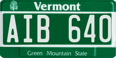 VT license plate AIB640