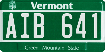 VT license plate AIB641