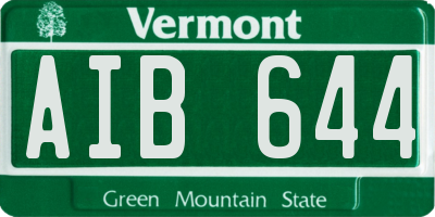 VT license plate AIB644