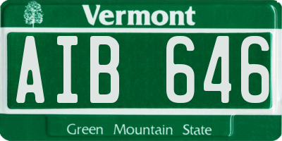 VT license plate AIB646