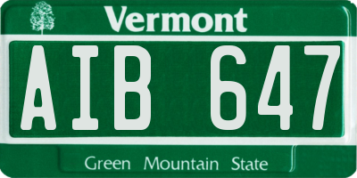 VT license plate AIB647