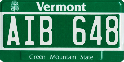 VT license plate AIB648