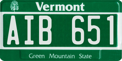 VT license plate AIB651