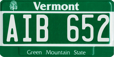 VT license plate AIB652