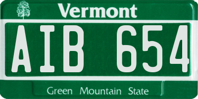 VT license plate AIB654