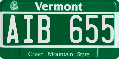 VT license plate AIB655