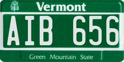 VT license plate AIB656