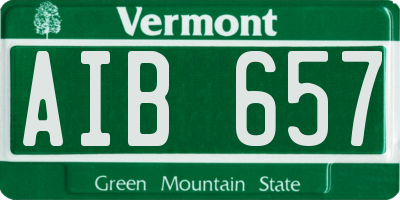 VT license plate AIB657