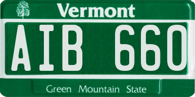 VT license plate AIB660
