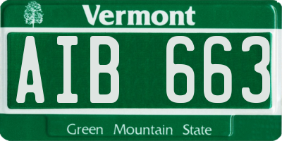 VT license plate AIB663