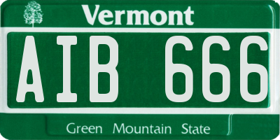 VT license plate AIB666
