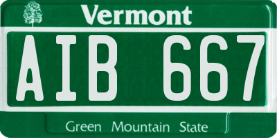 VT license plate AIB667