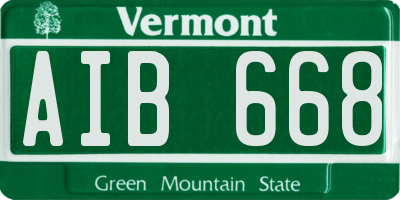 VT license plate AIB668