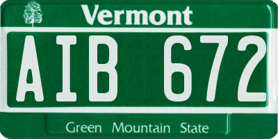 VT license plate AIB672