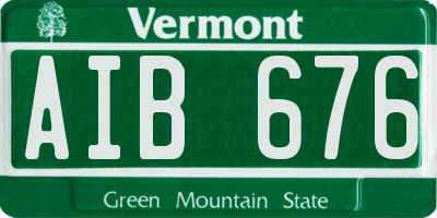 VT license plate AIB676