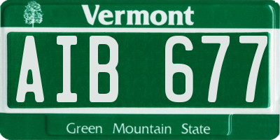 VT license plate AIB677