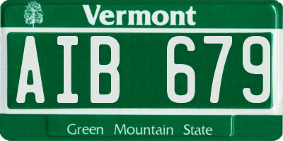 VT license plate AIB679