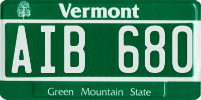 VT license plate AIB680