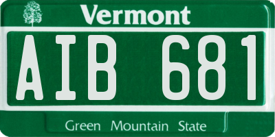 VT license plate AIB681