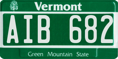 VT license plate AIB682