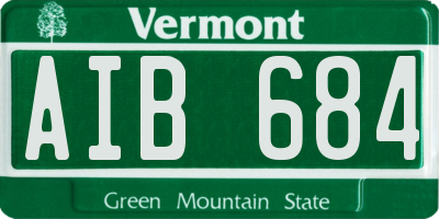 VT license plate AIB684