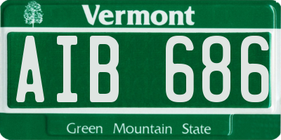 VT license plate AIB686