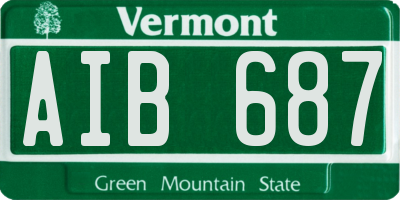 VT license plate AIB687