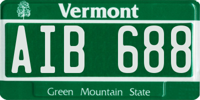 VT license plate AIB688