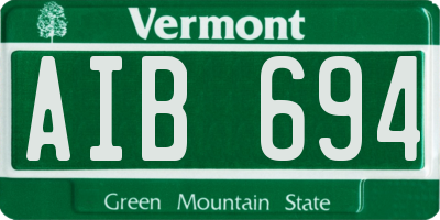 VT license plate AIB694