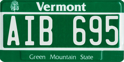 VT license plate AIB695