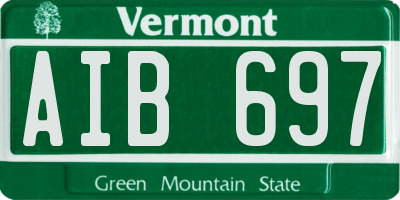 VT license plate AIB697