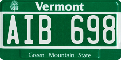 VT license plate AIB698