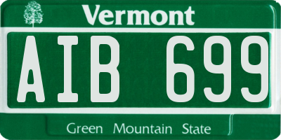 VT license plate AIB699