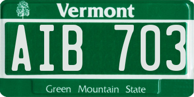 VT license plate AIB703