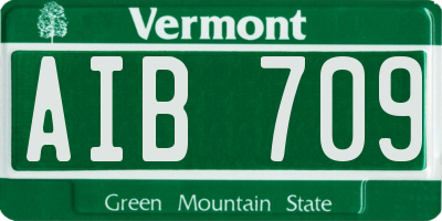 VT license plate AIB709