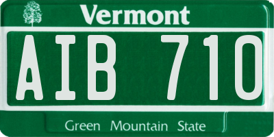 VT license plate AIB710