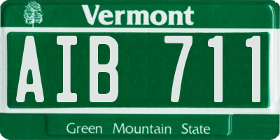 VT license plate AIB711