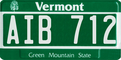 VT license plate AIB712