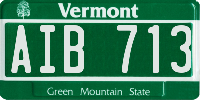 VT license plate AIB713