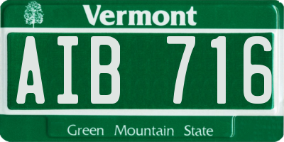 VT license plate AIB716
