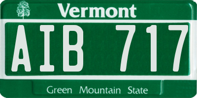 VT license plate AIB717