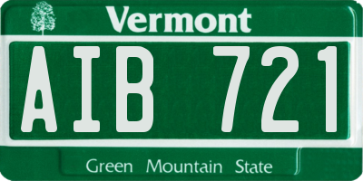 VT license plate AIB721