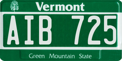 VT license plate AIB725